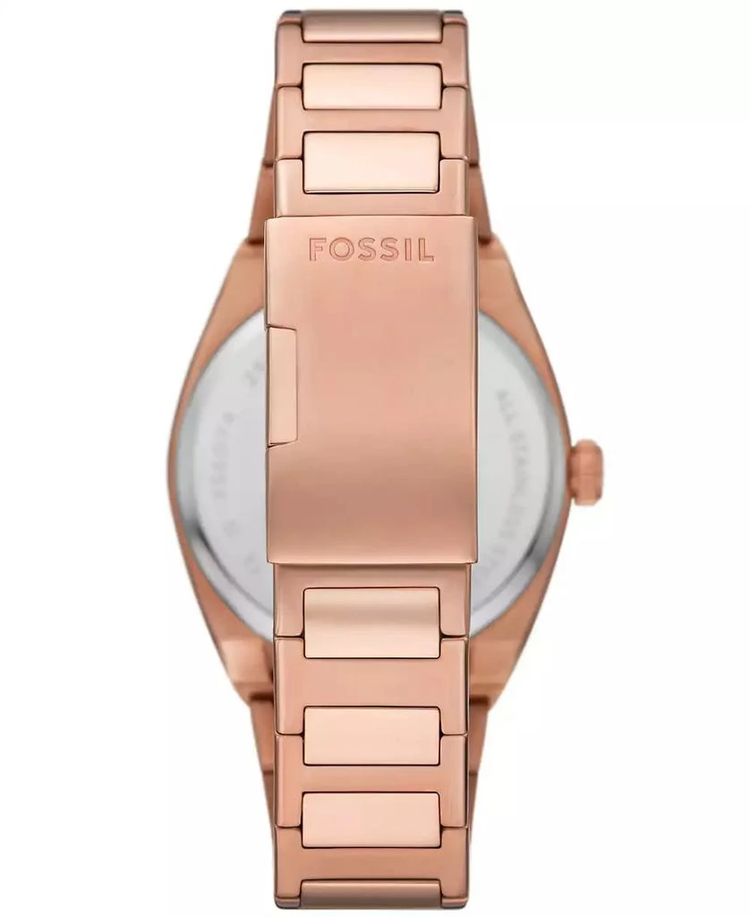 Fossil Men's Everett Three-Hand Date Rose Gold-Tone Stainless Steel Watch 42mm 3