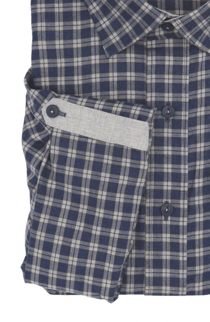 Lorenzo Uomo Trim Fit Flannel Check Cotton Dress Shirt 5