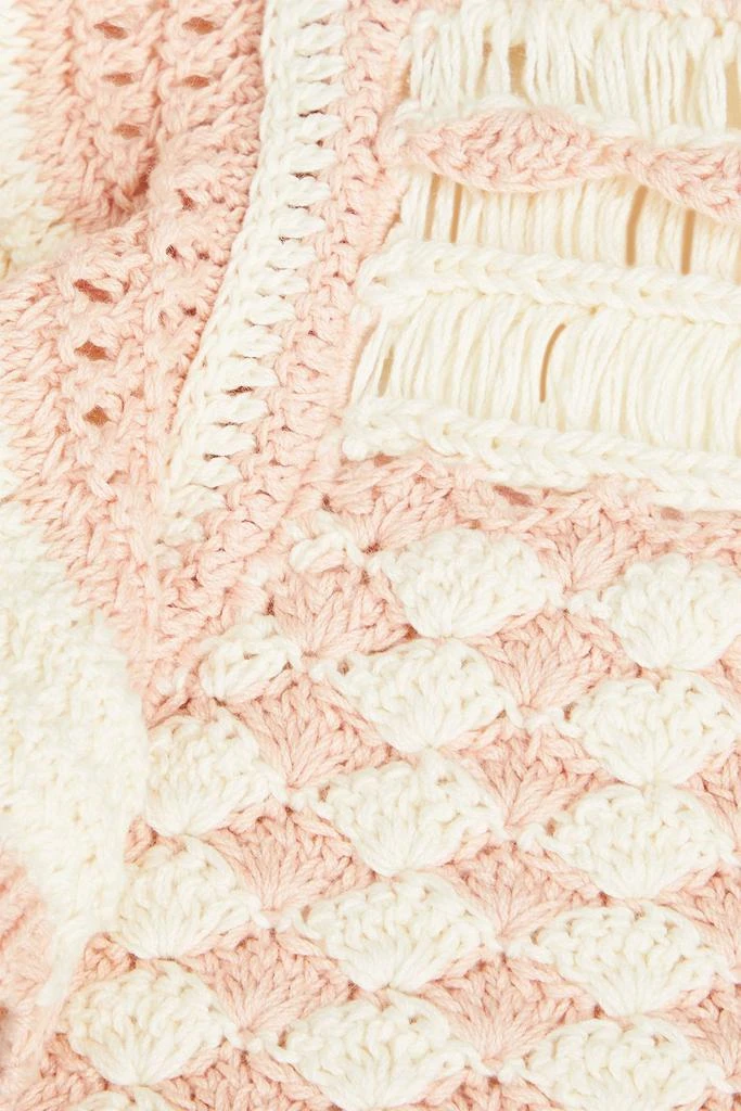 Zimmermann Cropped ruffled crocheted cotton top 4