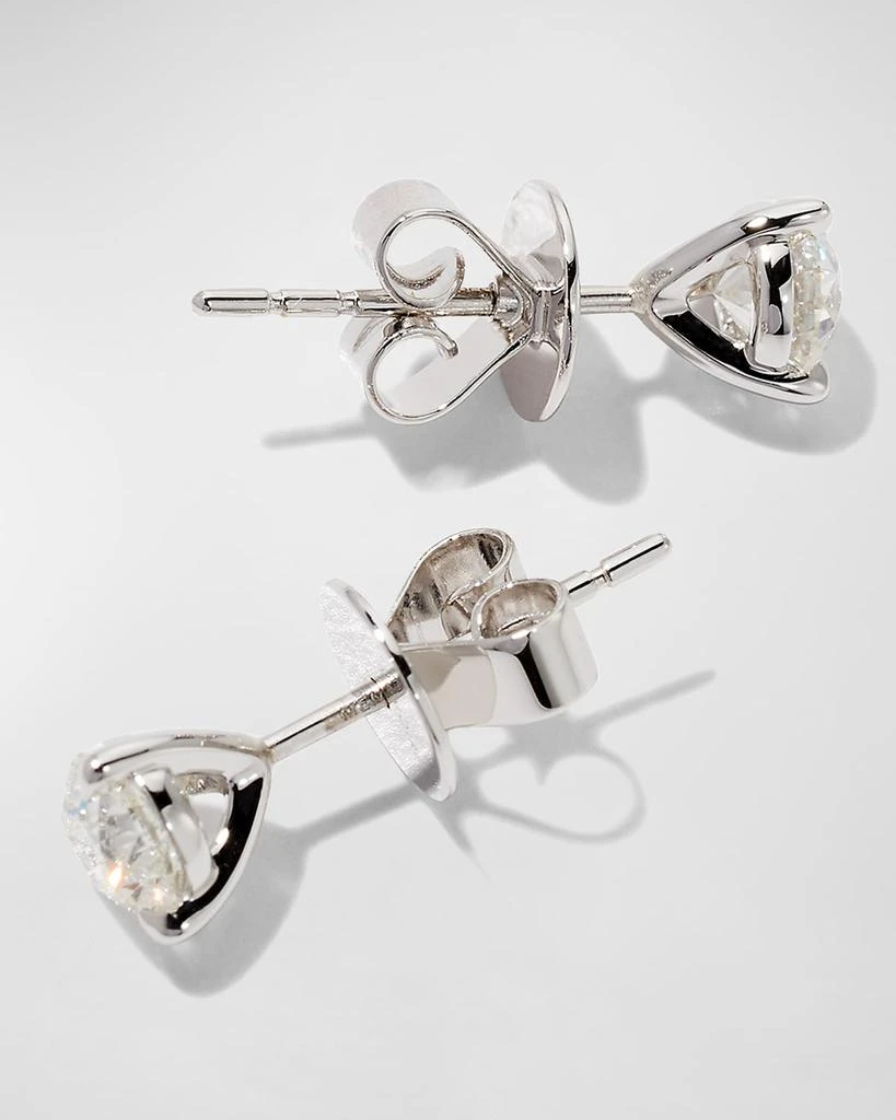 Memoire White Gold 2 Round Diamond Champagne Stud Earrings, 1.0tcw 4