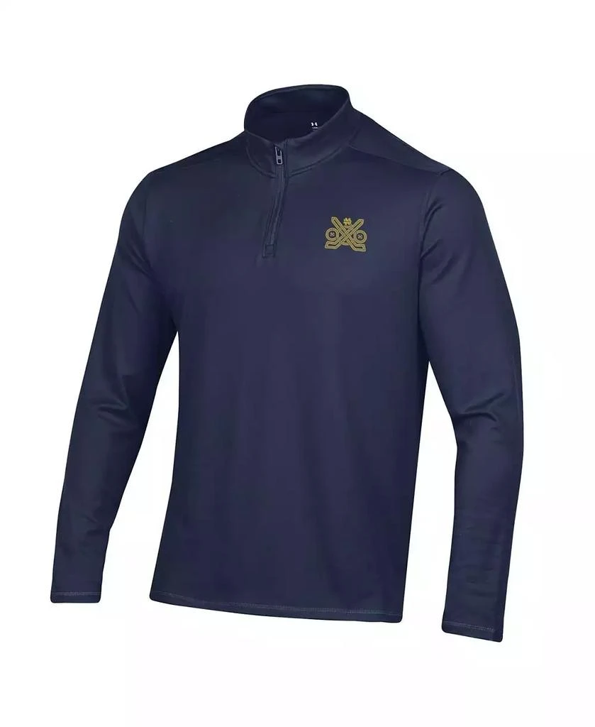 Under Armour Men's Navy Notre Dame Fighting Irish Ireland Motion Quarter-Zip Pullover Top 3