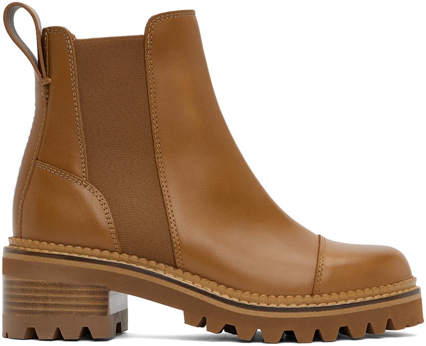 See by Chloé Tan Mallory Chelsea Boots