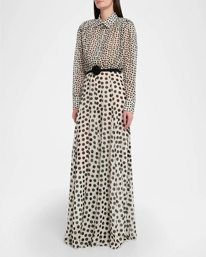 Chiara Boni Liyan Belted Polka Dot Maxi Dress 4