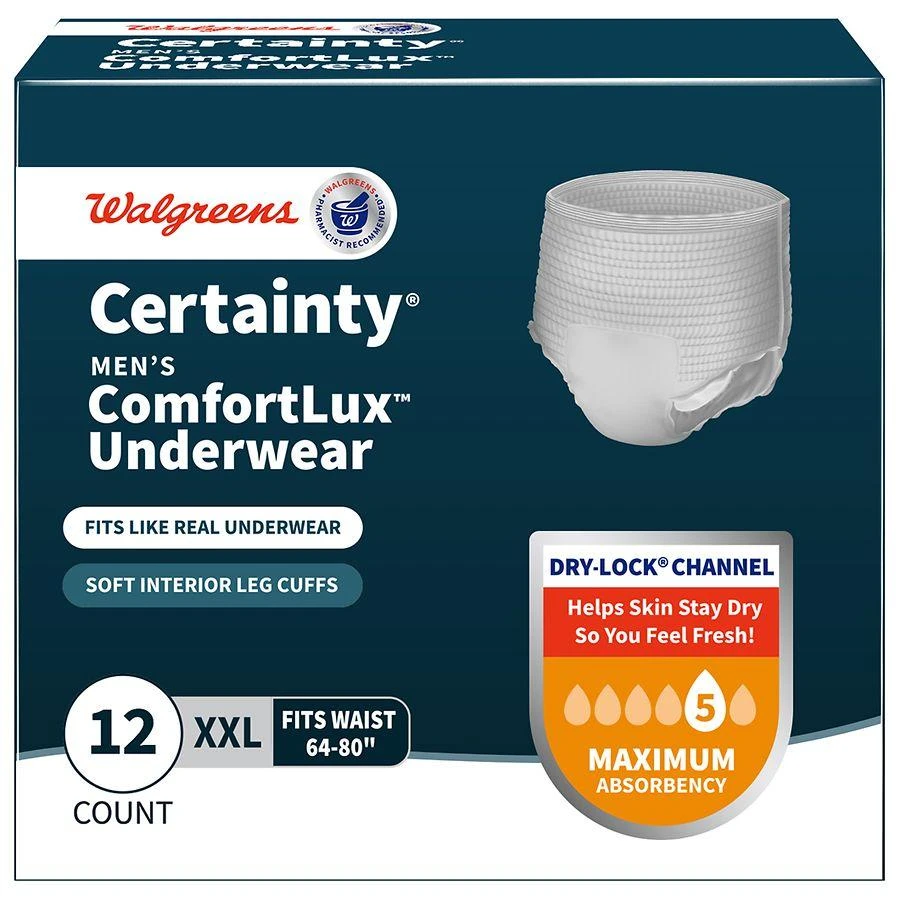 Walgreens Certainty Men's ComfortLux Underwear Maximum Absorbency XXL 1