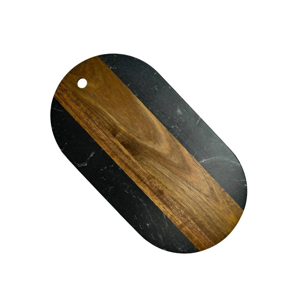 Creative Gifts International Creative Gifts International - Marble and Acacia Wood Oval Board