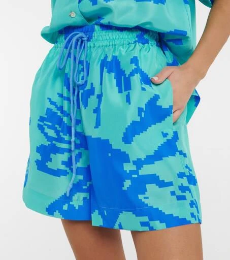 Lee Mathews Pixel high-rise silk shorts 4