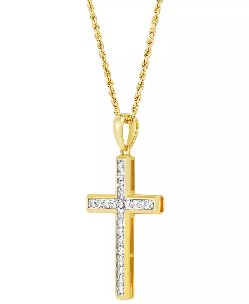Grown With Love Men's Lab Grown Diamond Cross 22" Pendant Necklace (1 ct. t.w.) in 10k Gold & White Gold 3
