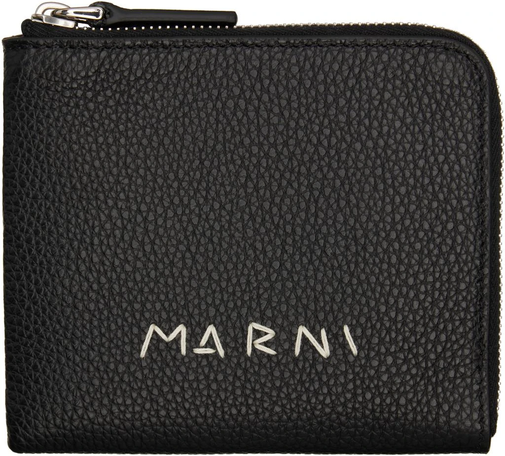 Marni Black 
Marni Mending
 Embroidery Zip-Around Wallet