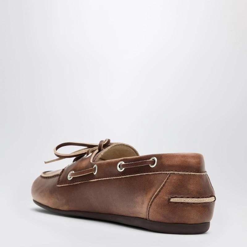 Miu Miu Burnt brown moccasin in vintage effect leather 4