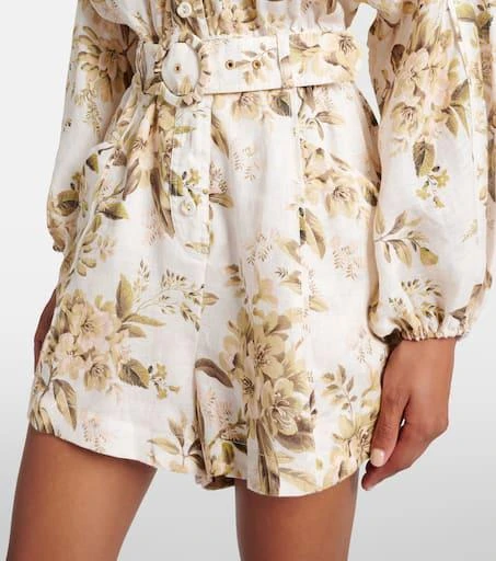 Zimmermann Floral belted linen jumpsuit 5