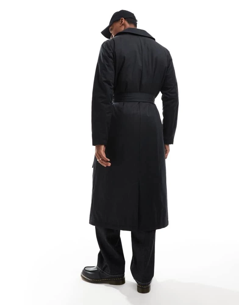 ASOS ASOS DESIGN trench coat with light wadding in black 3