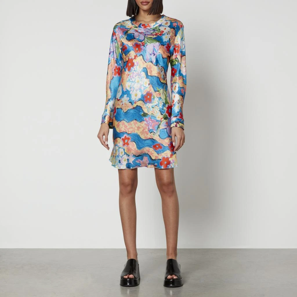 Marni Marni Floral-Print Rayon-Satin Mini Dress 3