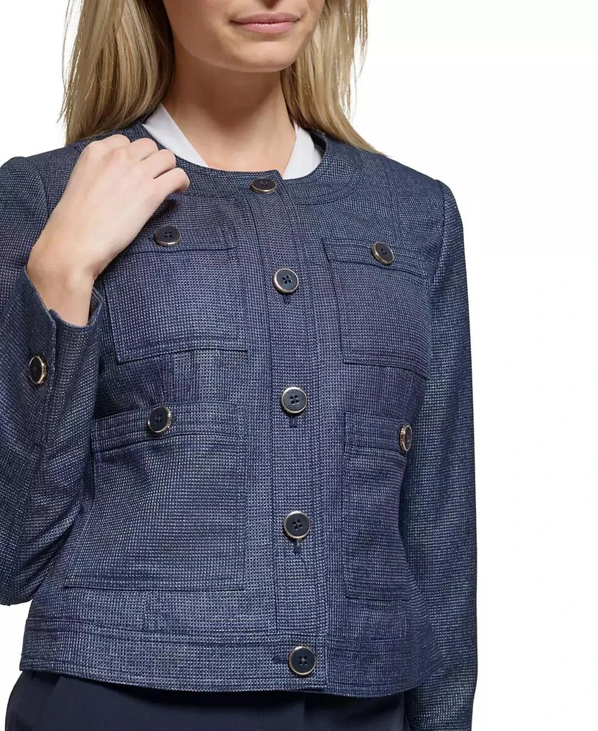 Tommy Hilfiger Women's Crewneck Button-Front Jacket 4