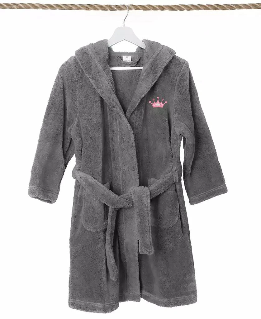 Linum Home Textiles Kids Crown Super Plush Double Brushed Hooded Bathrobe 1