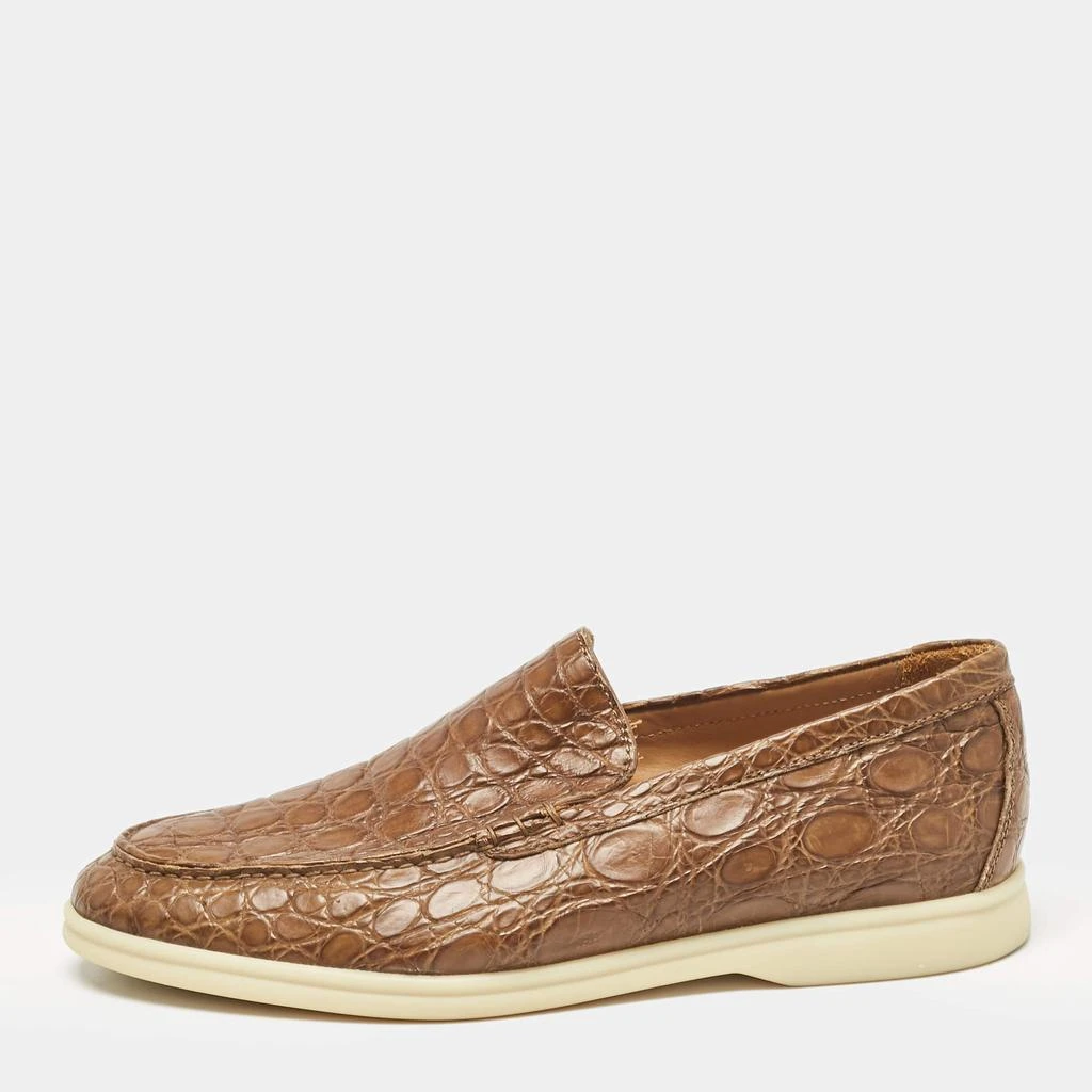 Loro Piana Loro Piana Brown Crocodile Leather Summer Walk Loafers Size 41 1