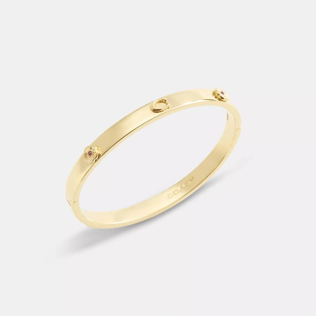 Coach Tea Rose Signature Hinged Bangle 3