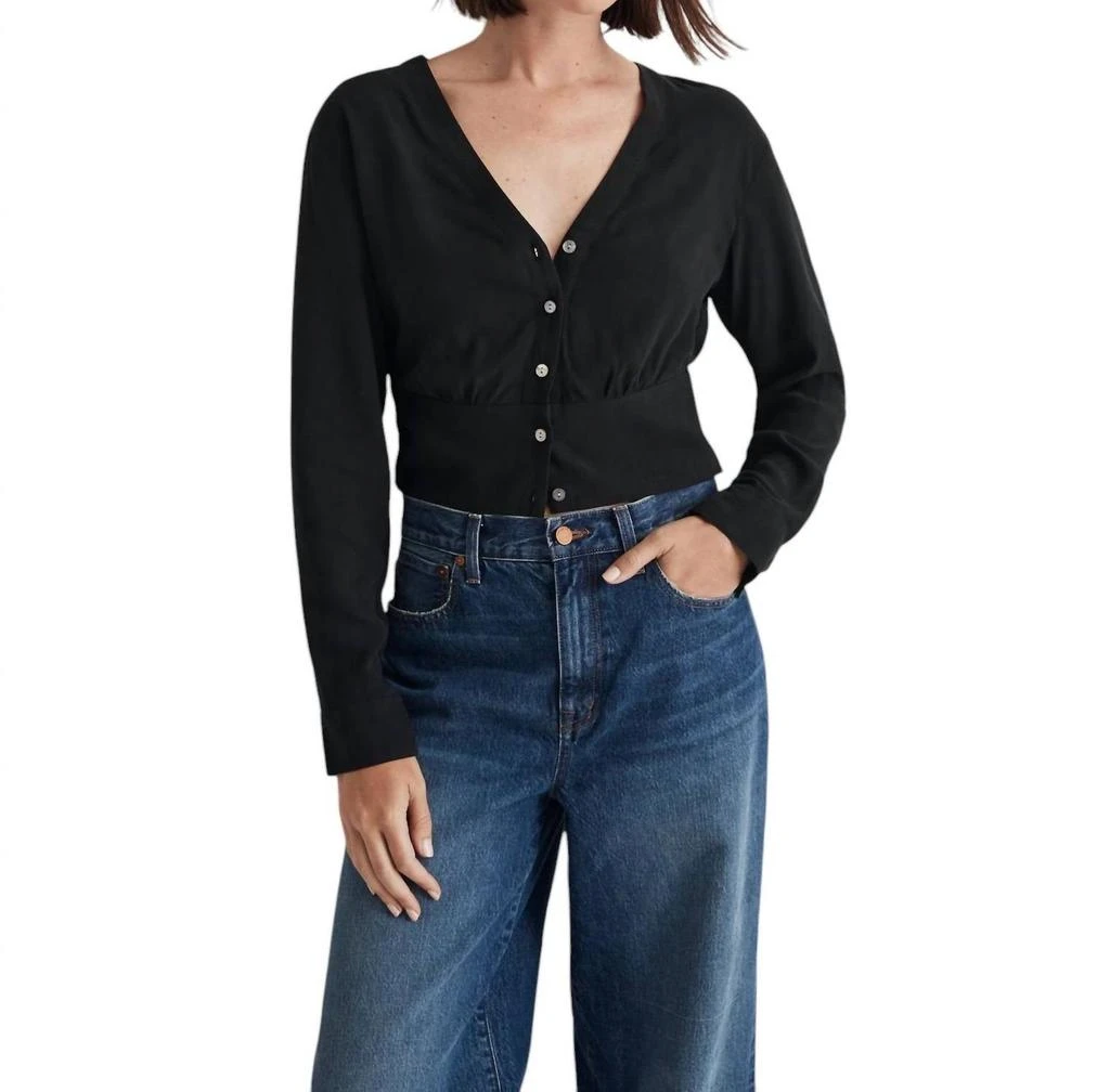Madewell Madewell - V-Neck Button-Front Shirt 1