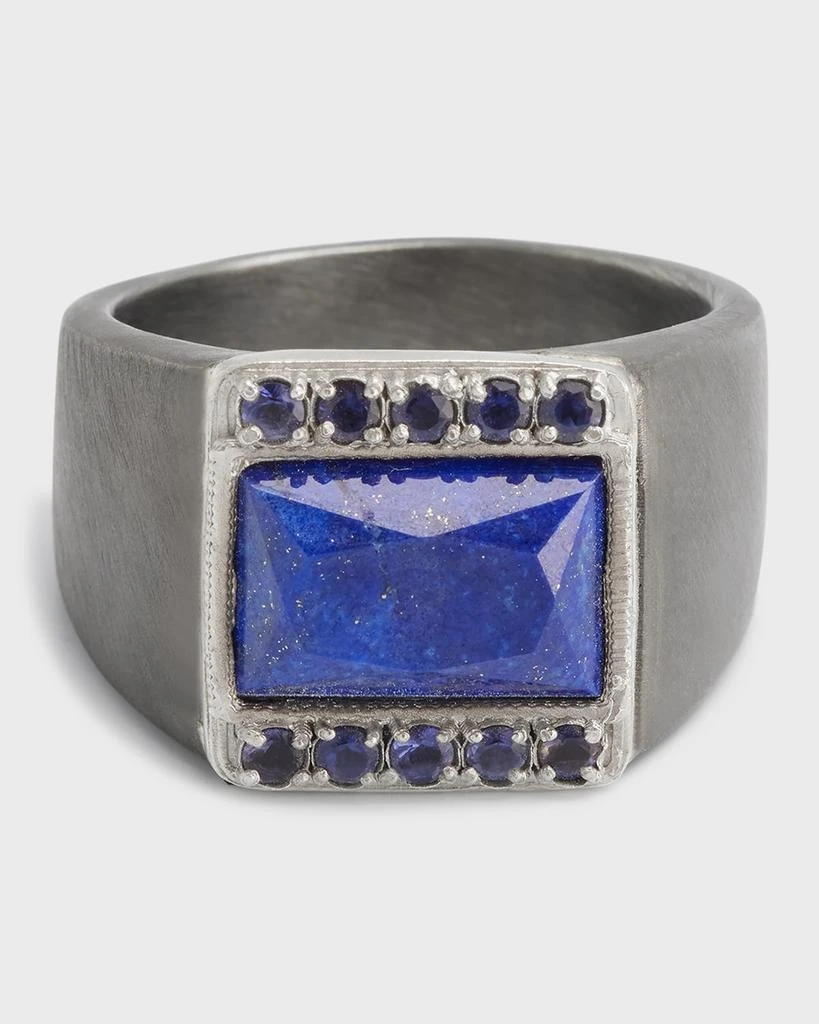 Armenta Men's Lapis Signet Ring with Iolite 1