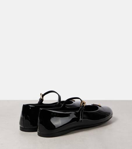 Shop Logo patent leather Mary Jane flats on Sale at