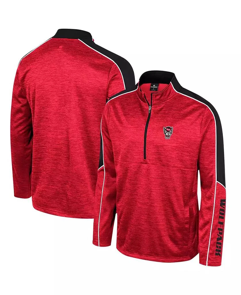 Colosseum Men's Red NC State Wolfpack Marled Half-Zip Jacket 1