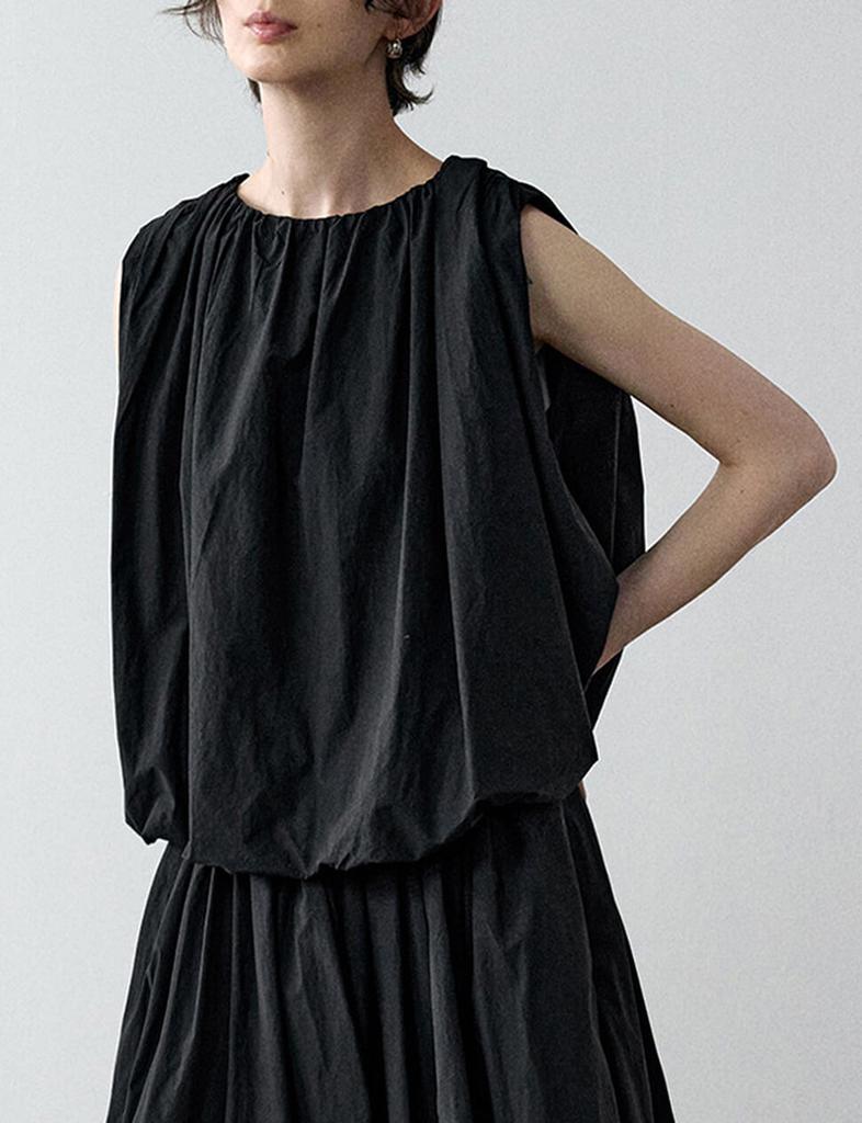 Pixie Market Black Puff Parachute Top