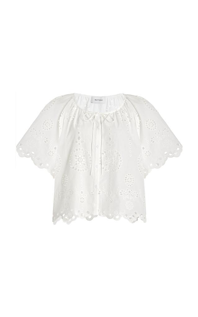 Matteau Matteau - Broderie Anglaise Cotton Blouse - White - 5 - Moda Operandi