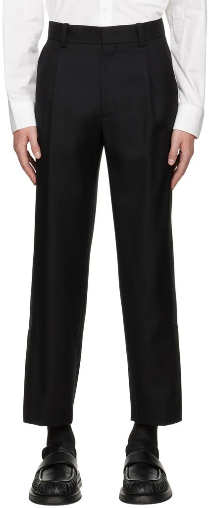 Solid Homme Black Vented Trousers 1