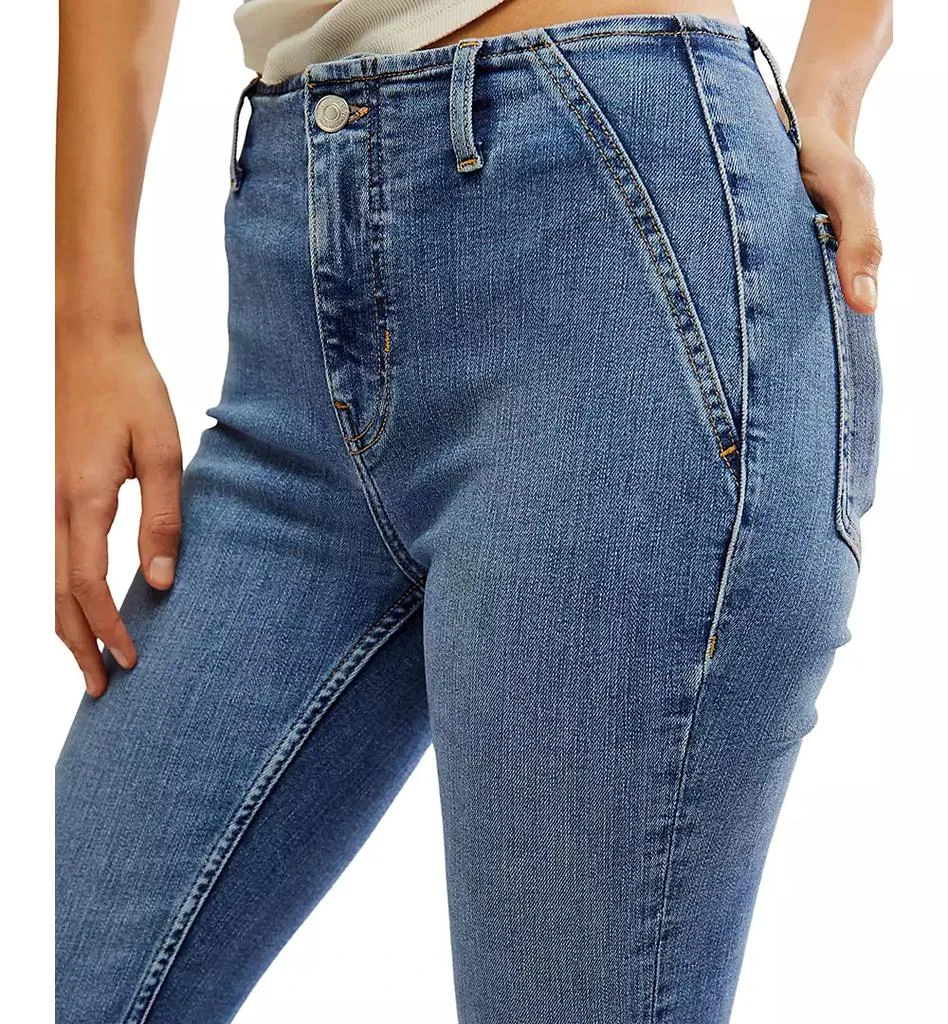 Free People Women's Level Up Mid-Rise Slit Bootcut Jeans 4