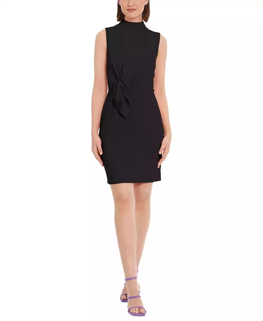 Donna Morgan Women's Bow-Detail Mock-Neck Mini Dress 1
