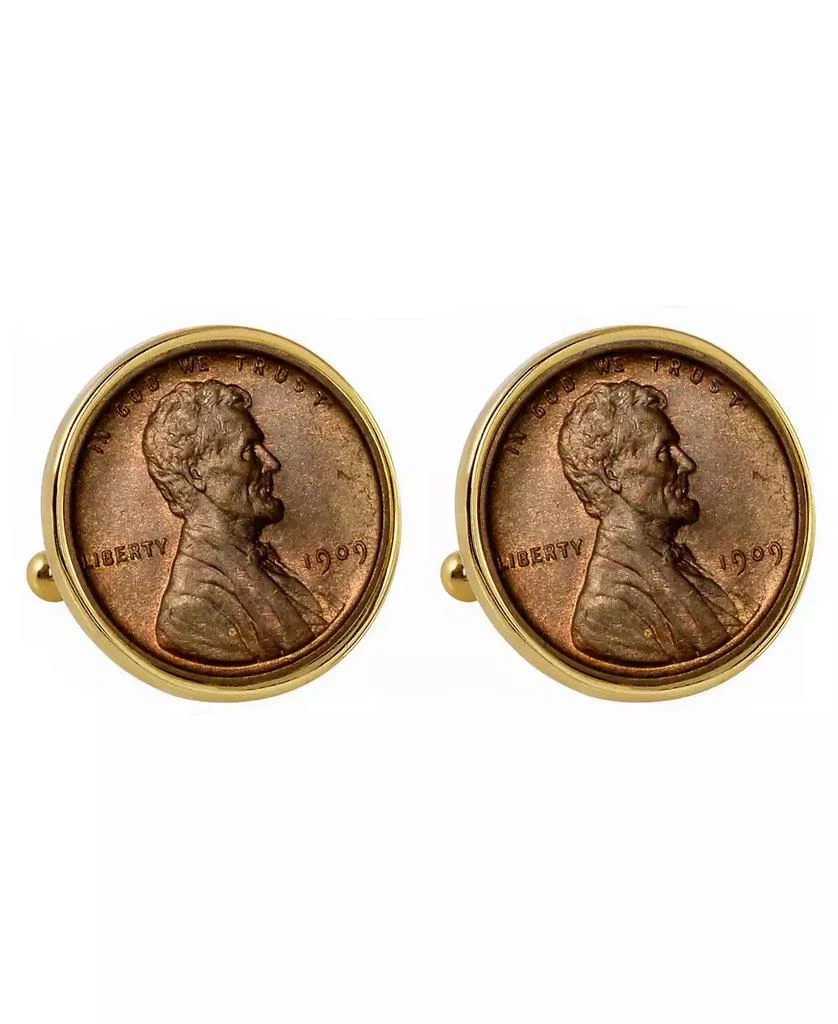 American Coin Treasures 1909 First-Year-Of-Issue Lincoln Penny Bezel Coin Cuff Links 1