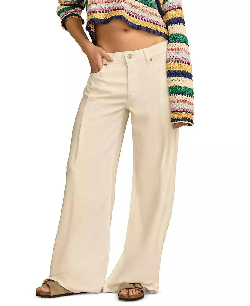 Lucky Brand Women's High-Rise White Palazzo Jeans 1