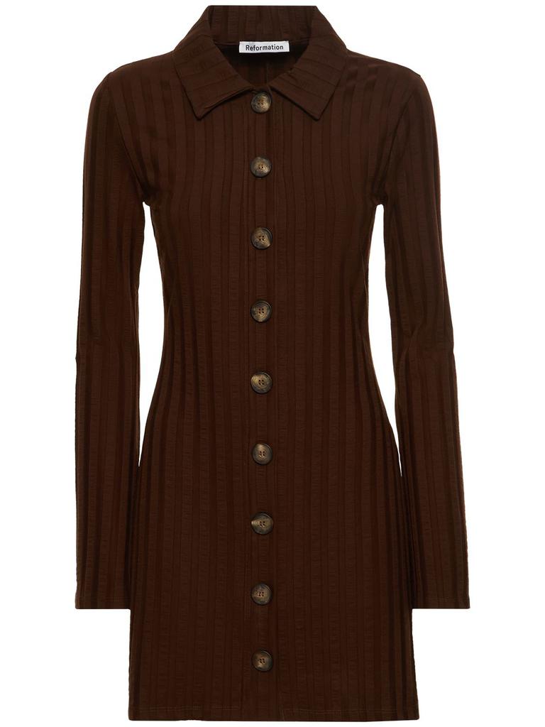 REFORMATION Benton Knitted Mini Dress