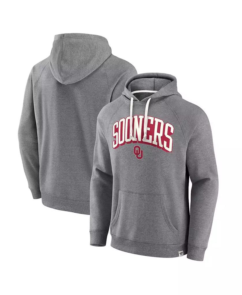 Fanatics Men
s Heather Gray Oklahoma Sooners True Classics On Deck Raglan Fleece Pullover Hoodie