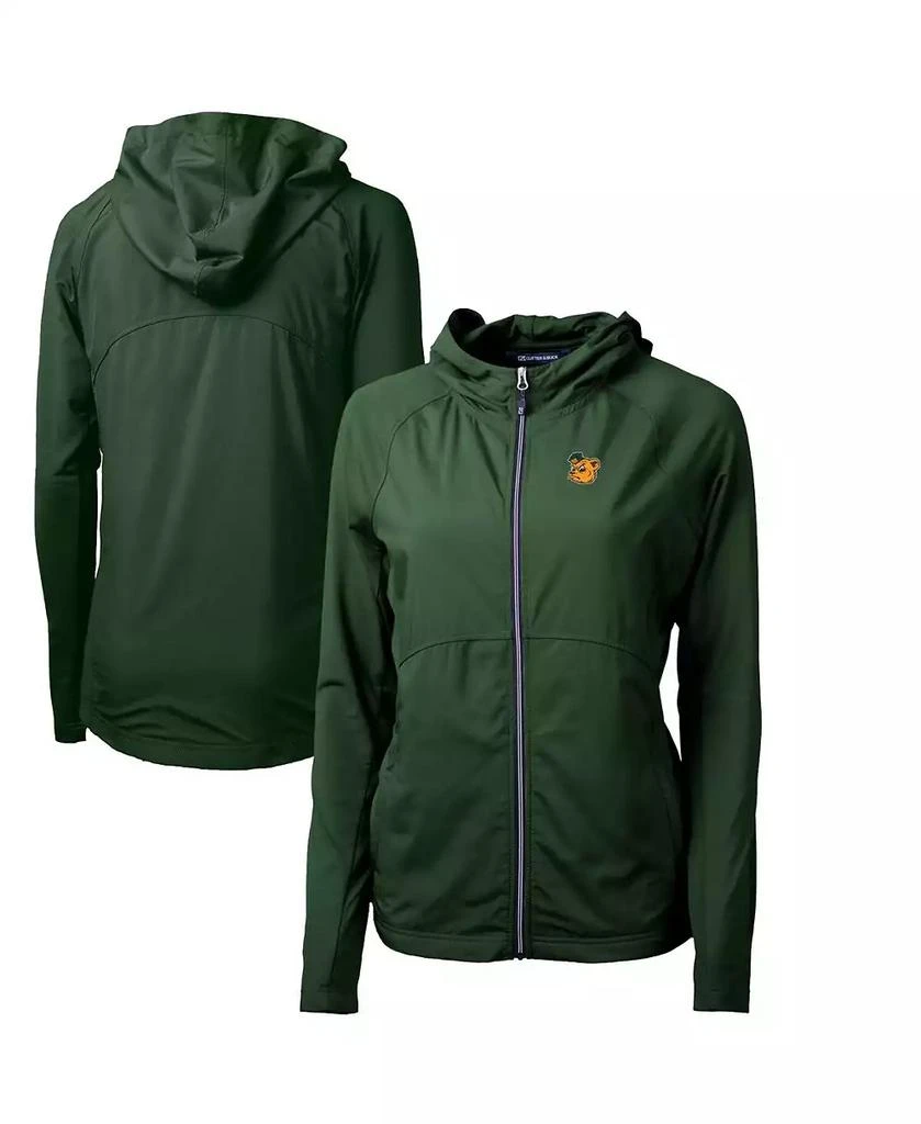 Cutter & Buck Women's Green Baylor Bears Adapt Eco Knit Hybrid Full-Zip Hoodie 1