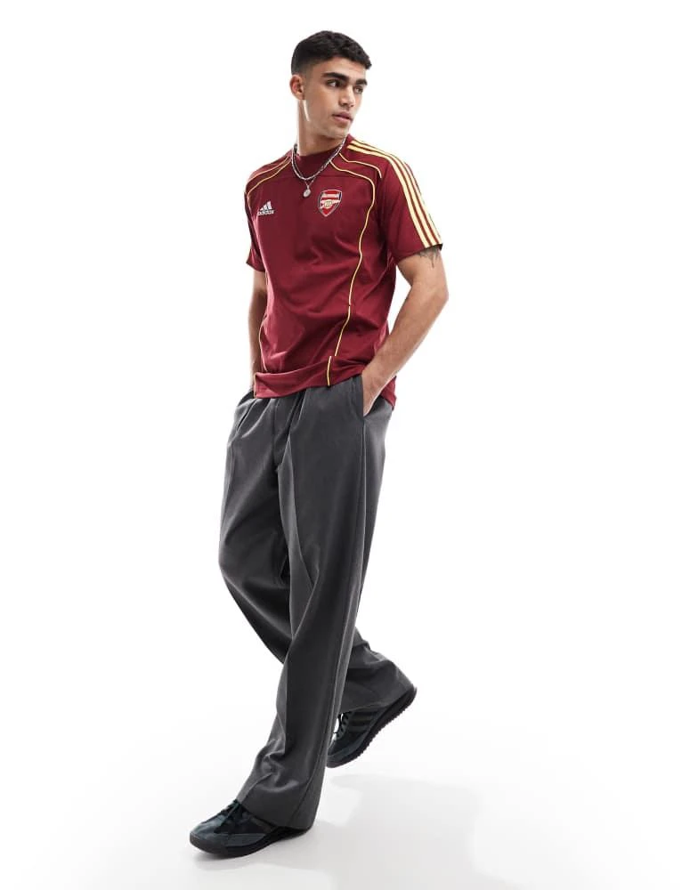 Adidas adidas Football Arsenal urban purist t-shirt in burgundy and yellow 3