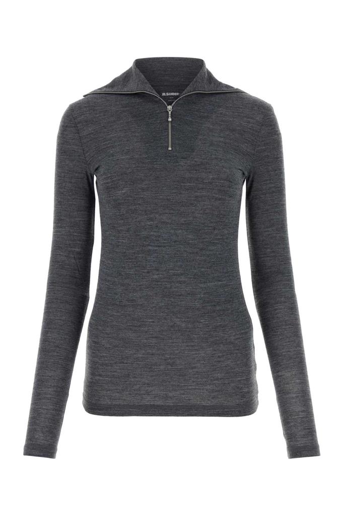 Jil Sander Dark Grey Polyester Blend Sweater 028 XS