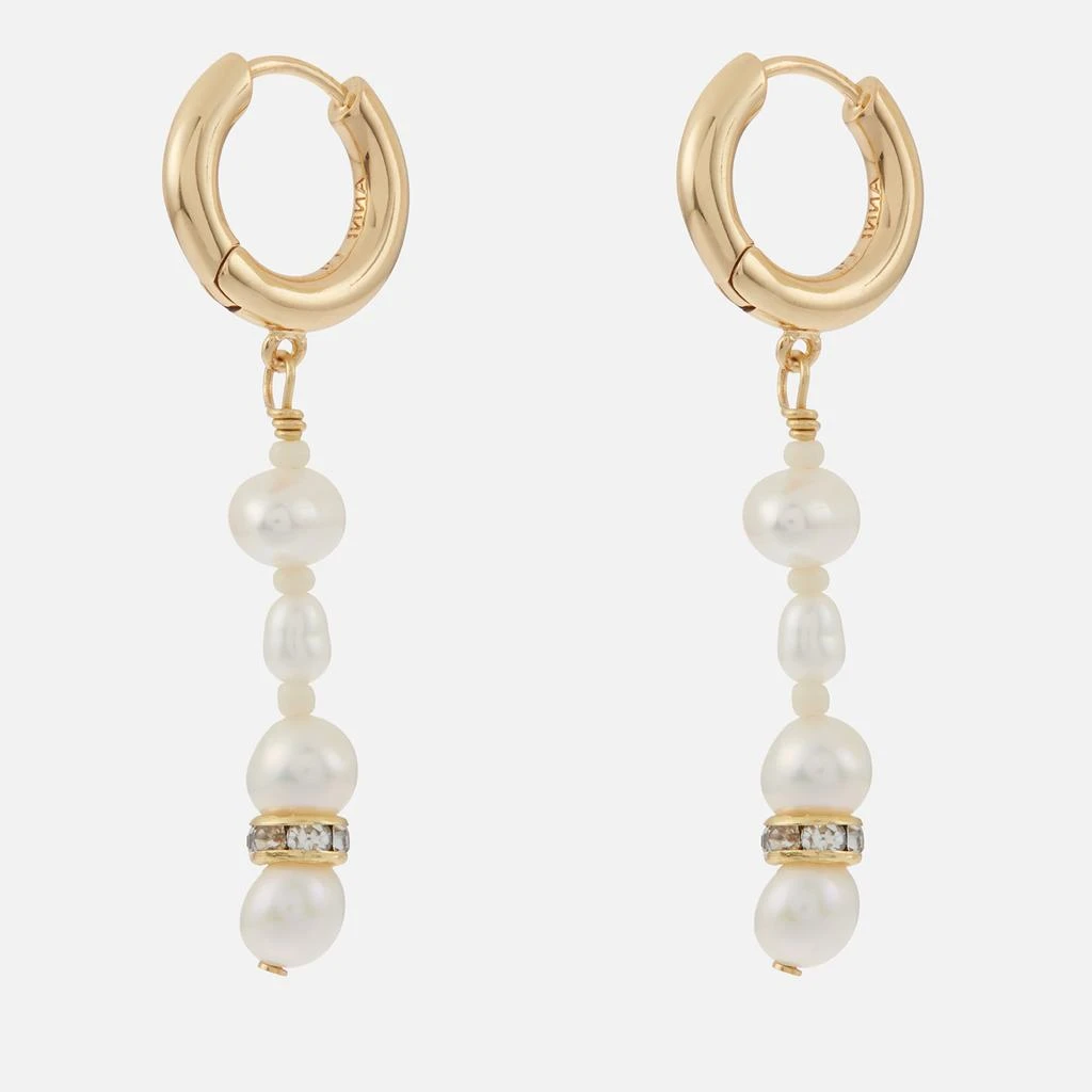 Anni Lu Anni Lu Gold-Tone and Glass Pearl Hoop Earrings 2