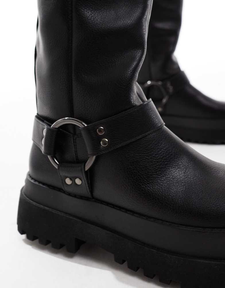 Buffalo Buffalo tall biker boot in black