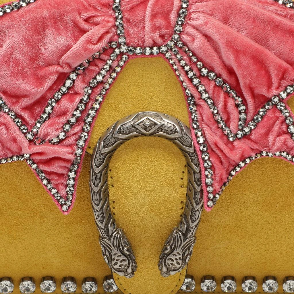 Gucci Gucci Yellow Suede Crystal Bow Embroidered Dionysus Shoulder Bag 5
