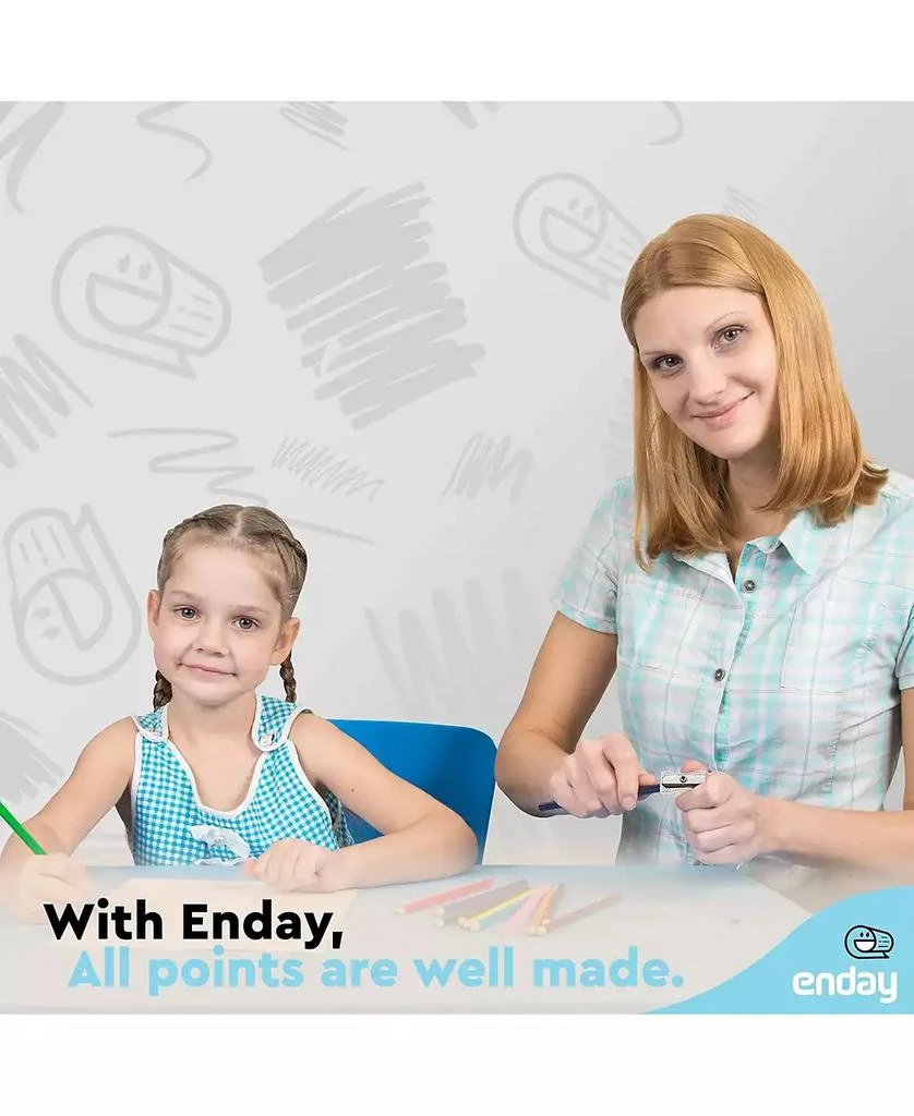 Enday Pencil Sharpener Single Hole Manual, Small Handheld Colored Pencil Sharpener Metal, School Sharpener for Kids
Adults, Makeup Eyebrow Lip Pencil Sharpener (2 PC) –by Enday 5