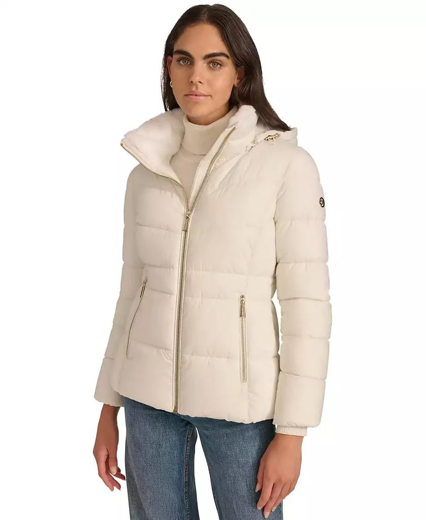 Calvin Klein Petite Faux-Fur-Lined Hooded Puffer Coat 1