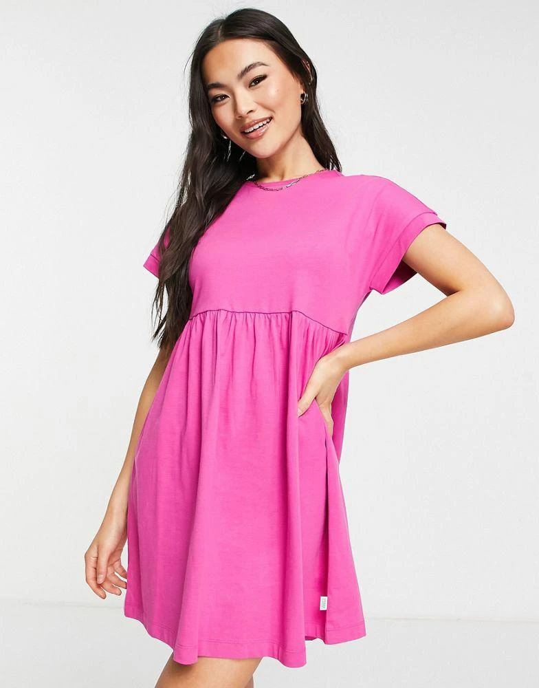 Urban Classics Urban Classics cotton mini baby doll dress in pink