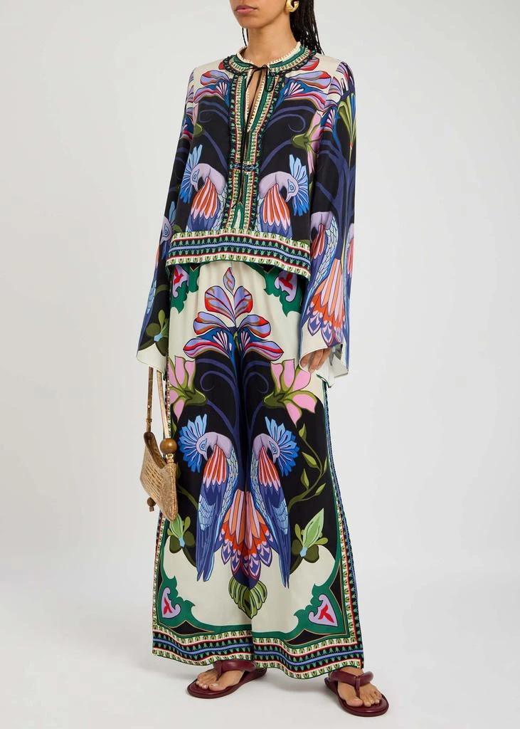 LUG VON SIGA Madison printed wide-leg satin trousers 4