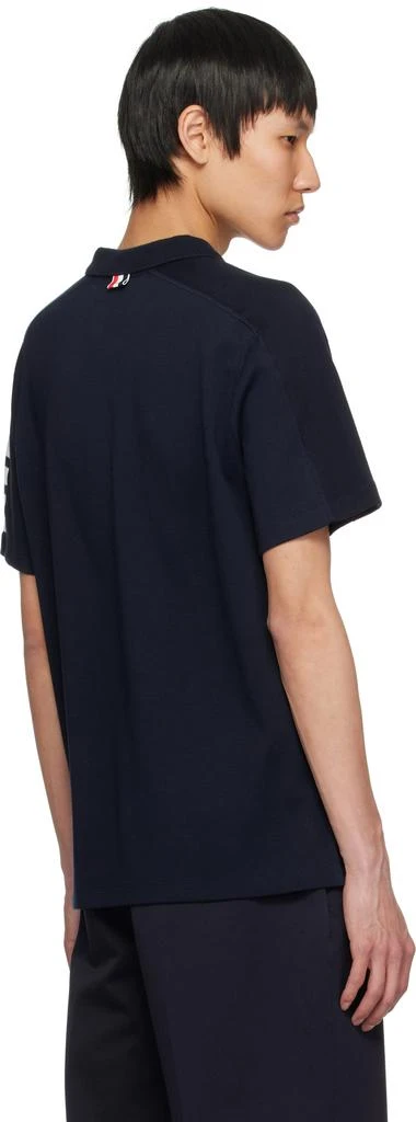 Thom Browne Navy Cotton 4-Bar Short Sleeve Polo 3