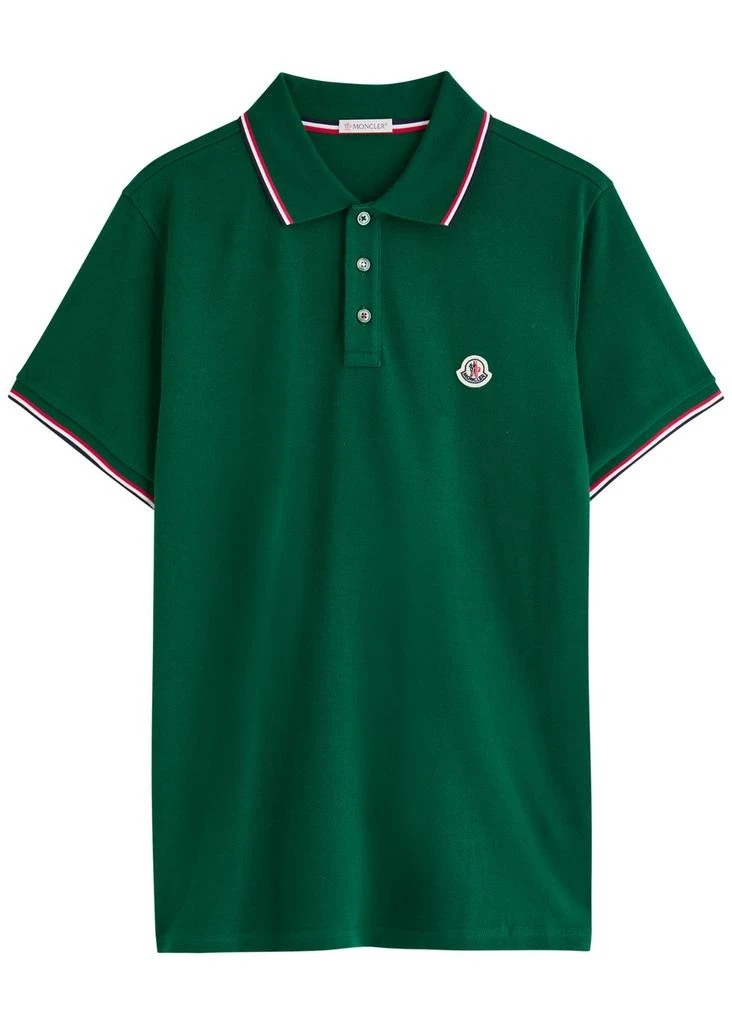 Moncler Logo-appliquéd piqué cotton polo shirt 1
