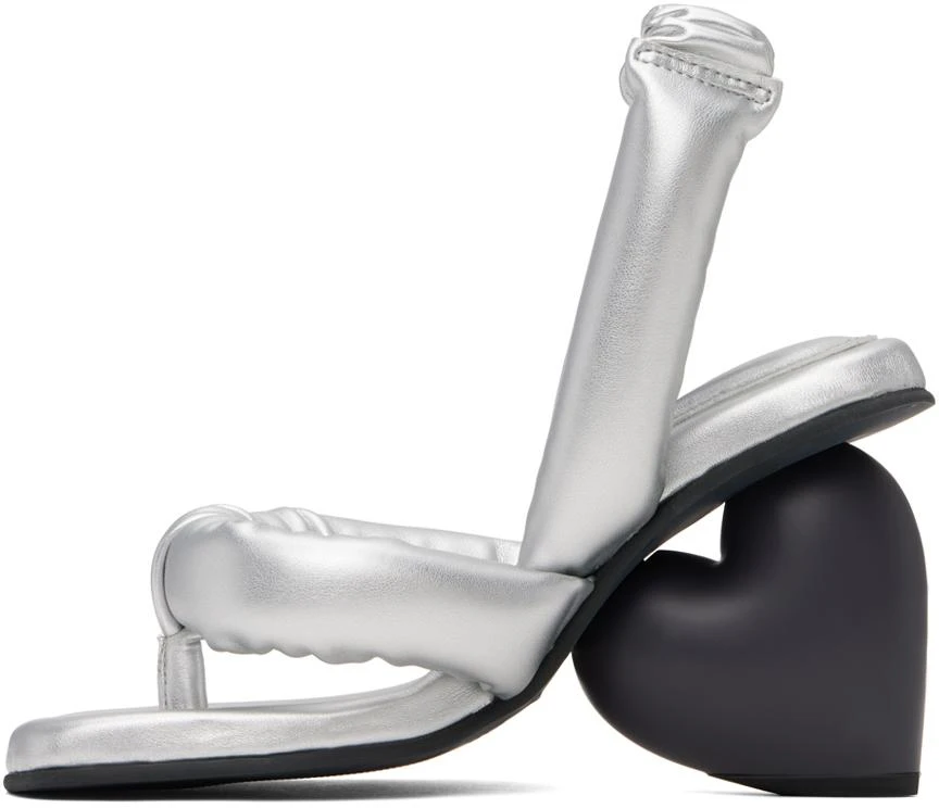 YUME YUME Silver & Black Love Heeled Sandals 3