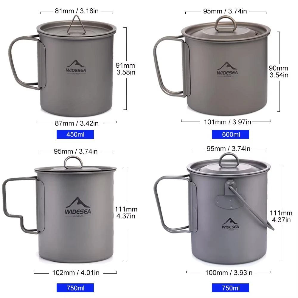 OUTRAKKS Camping Mug Titanium Cup Tourist Tableware Picnic Utensils Outdoor Kitchen Equipment Travel Cooking Set Cookware Hiking - 200Ml 4
