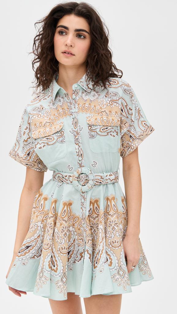 Hemant and Nandita Short Dress with Buckle Belt