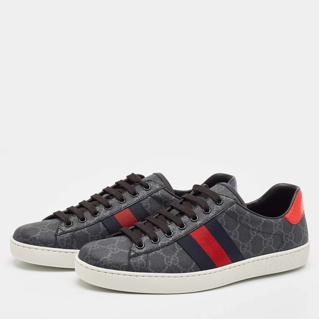 Gucci Gucci Grey Coated GG Canvas Ace Low Top Sneakers Size 42 2