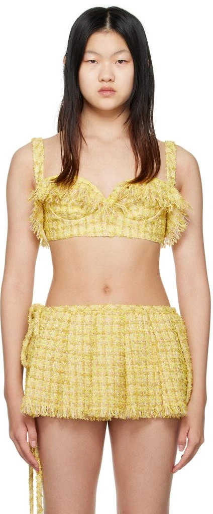 KIM SHUI SSENSE Exclusive Yellow Distressed Bralette 1